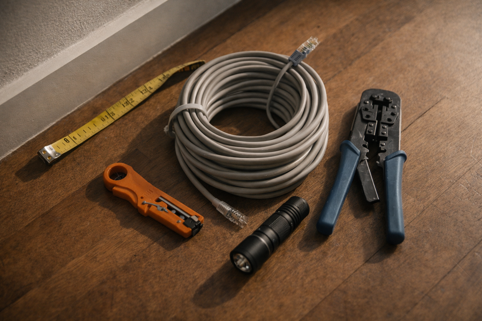 Technician planning cable routing in home